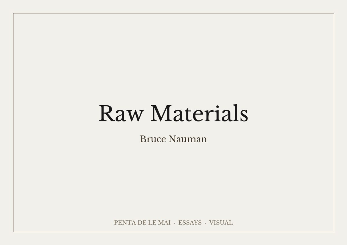 ブルース・ナウマン「Raw Materials」