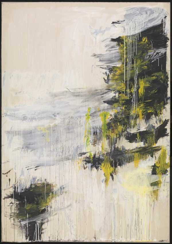 Cy Twombly, Quattro Stagioni: bốn tấm toan dọc với mảng màu chảy, vệt sơn và chữ viết tay cho bốn mùa