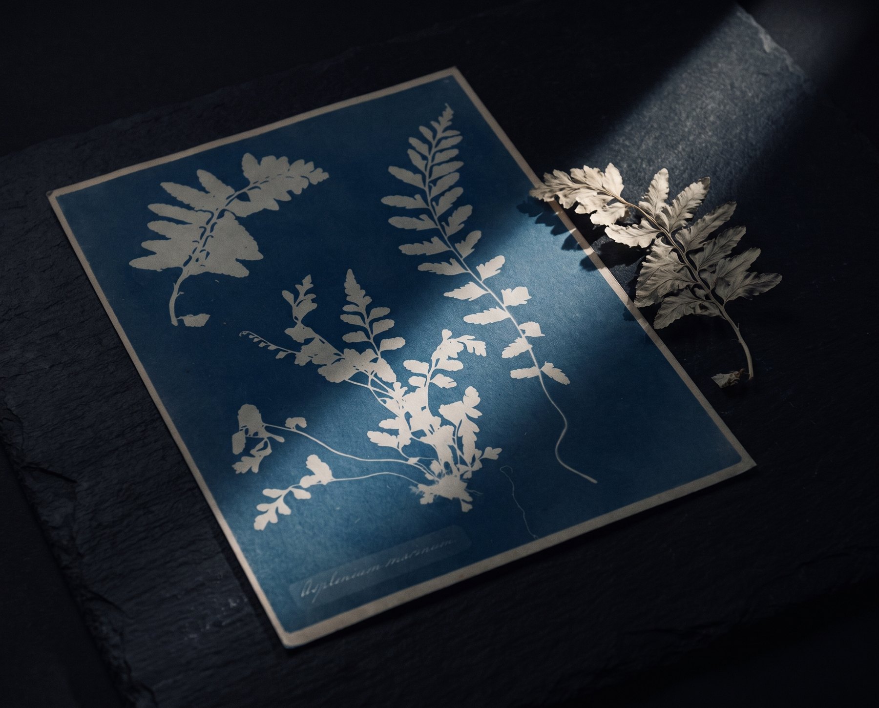 Bản in cyanotype lá dương xỉ màu xanh lam của Anna Atkins