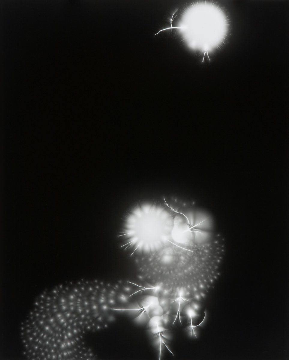 Hiroshi Sugimoto, Lightning Fields: vệt phóng điện phân nhánh ghi trực tiếp lên phim, in bạc gelatin