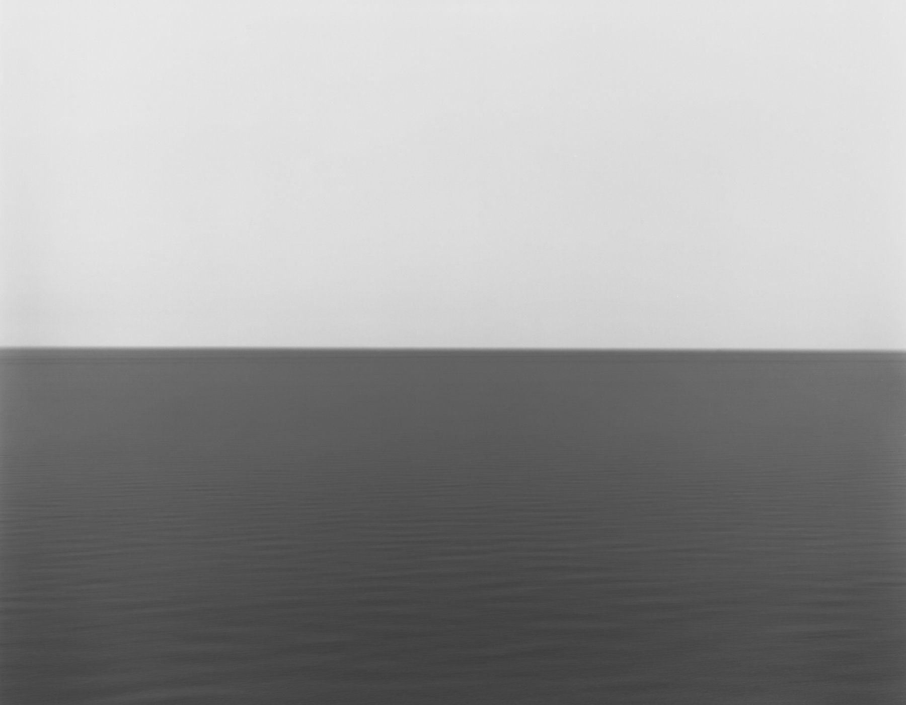 Hiroshi Sugimoto, Seascapes: black and white photograph, a horizon dividing the frame into sky and sea