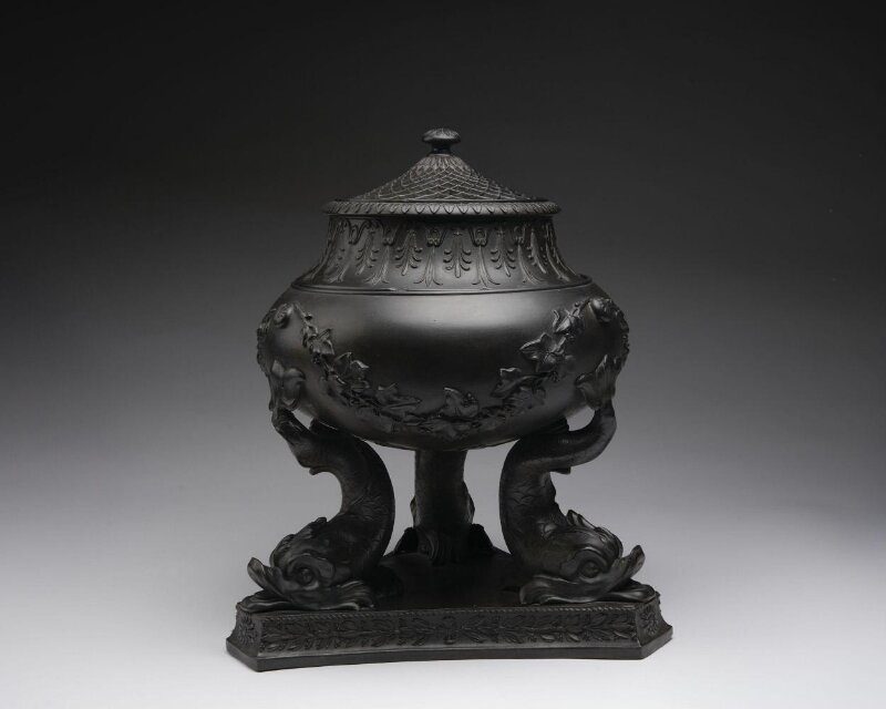 Josiah Wedgwood and Sons. Pastille Burner, Dolphin Tripod.