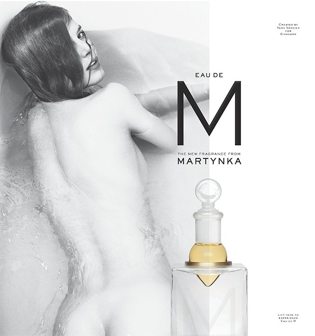 Martynka Wawrzyniak, Eau de M: trang quảng cáo nước hoa trong tạp chí kèm dải thử mùi