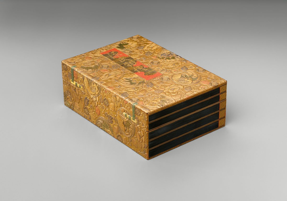 Japan. Incense Box in the Shape of Five Volumes of The Tale of Genji.