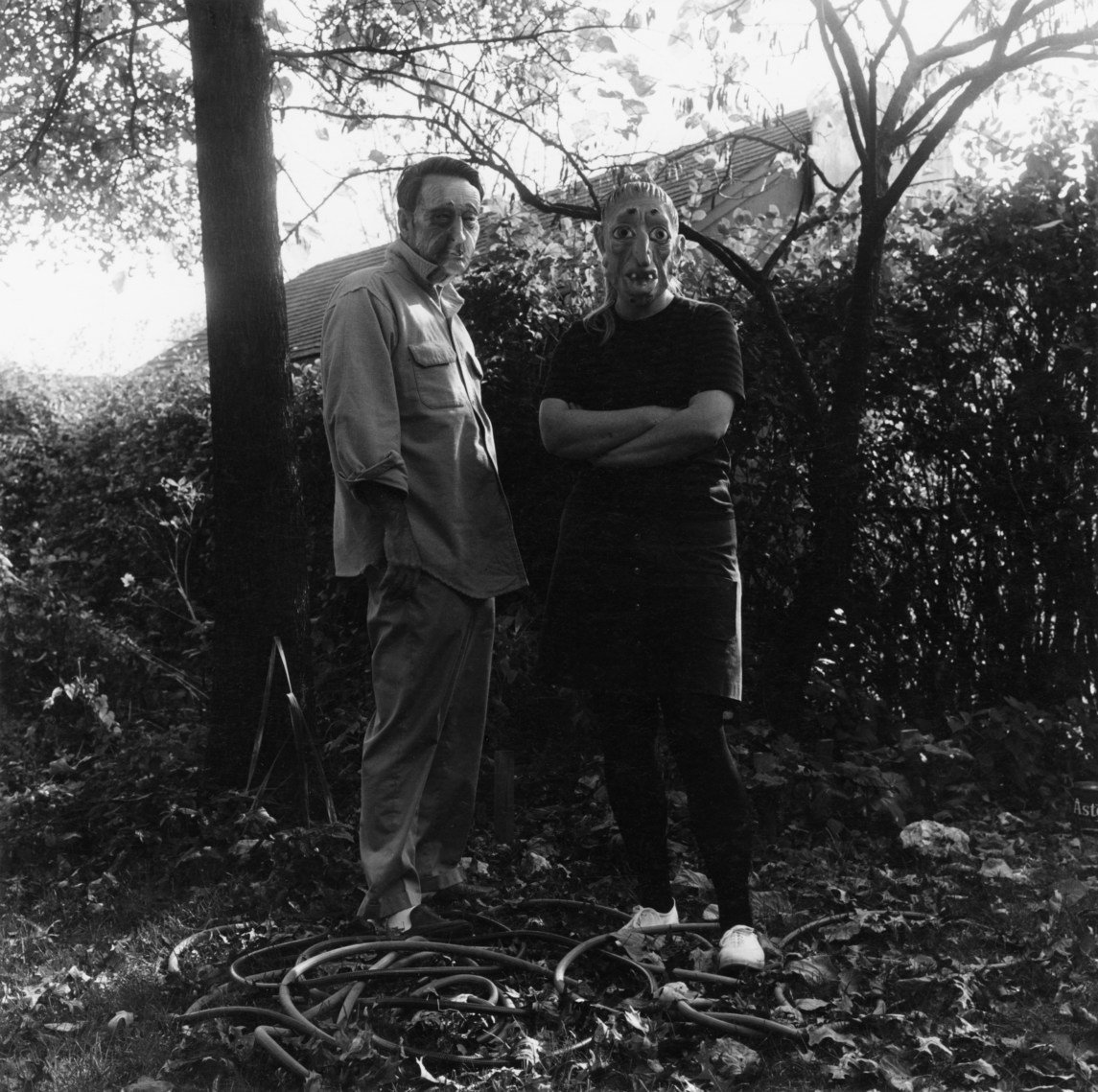 Ralph Eugene Meatyard, The Family Album of Lucybelle Crater: two masked figures side by side in a black and white photograph