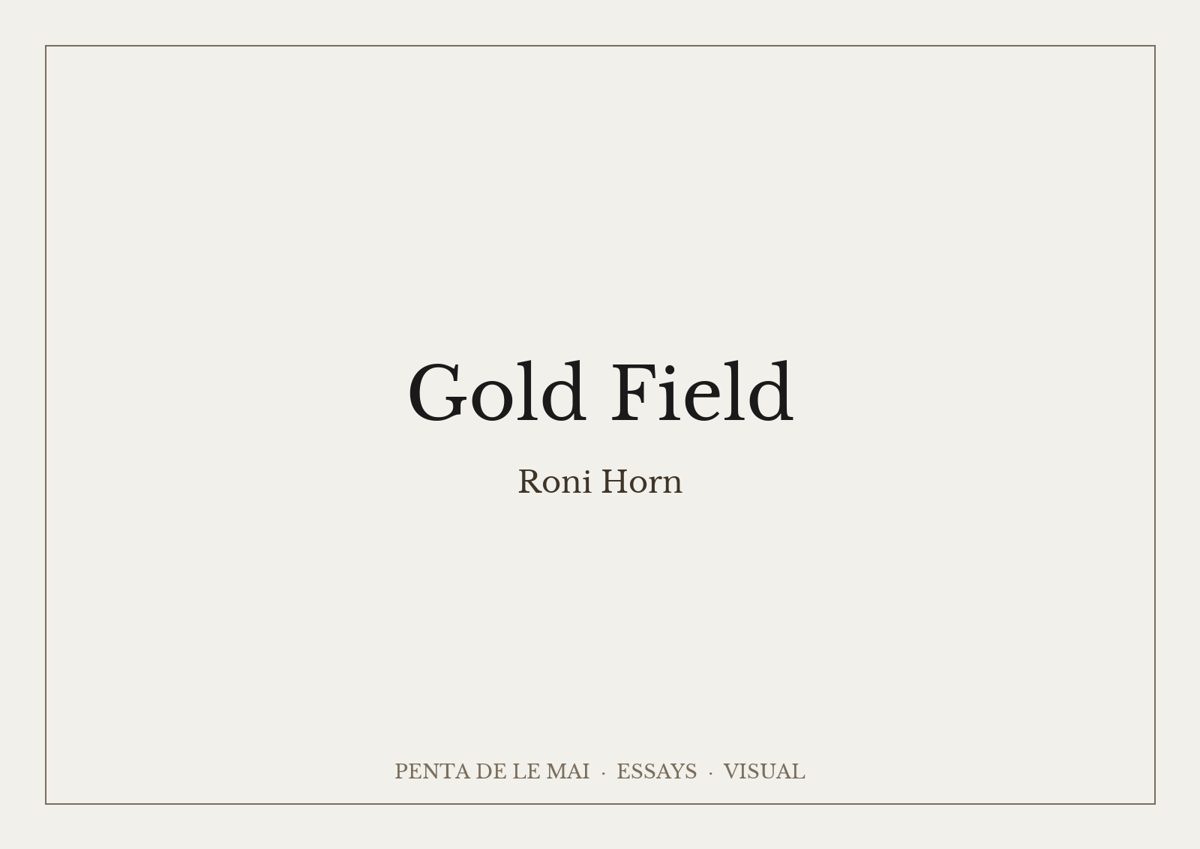 Roni Horn. Gold Field.