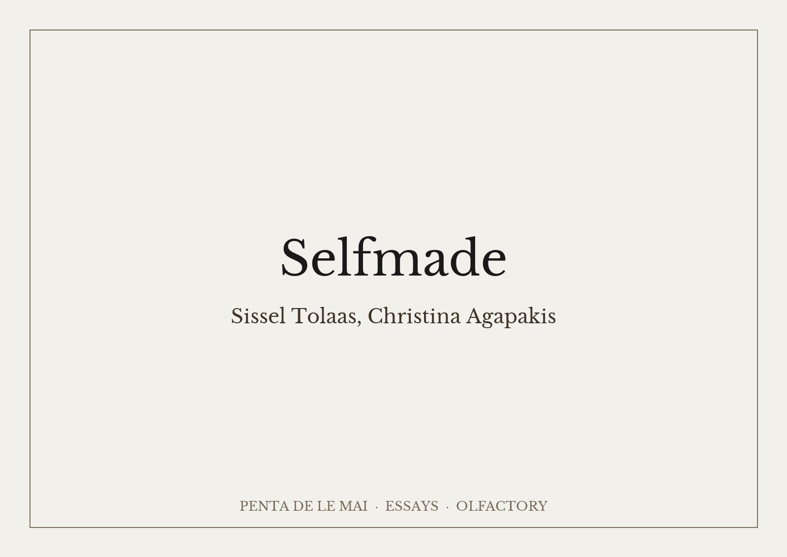 Sissel Tolaas and Christina Agapakis, Selfmade: cheeses grown from human bacteria