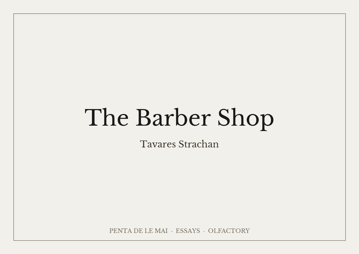 Tavares Strachan. The Barber Shop.