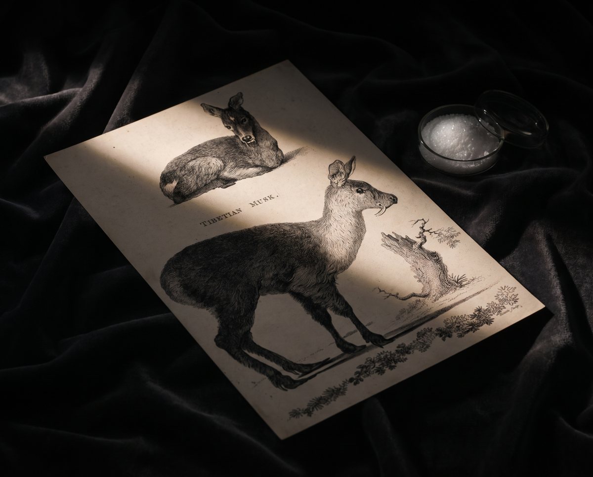 Xạ hương trắng. Không có con hươu nào.