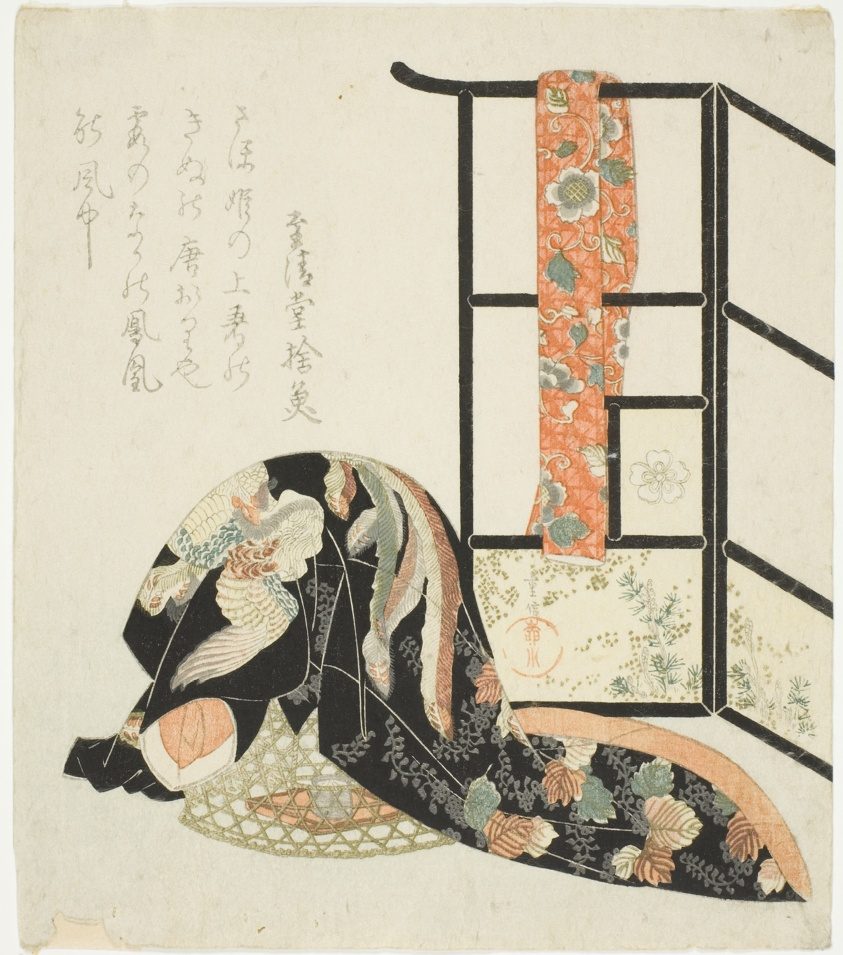 Yanagawa Shigenobu I. Scenting a kimono with incense.